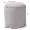 Baxton Studio Rosine Modern Light Grey Upholstered Nail Trim Ottoman 143-8143